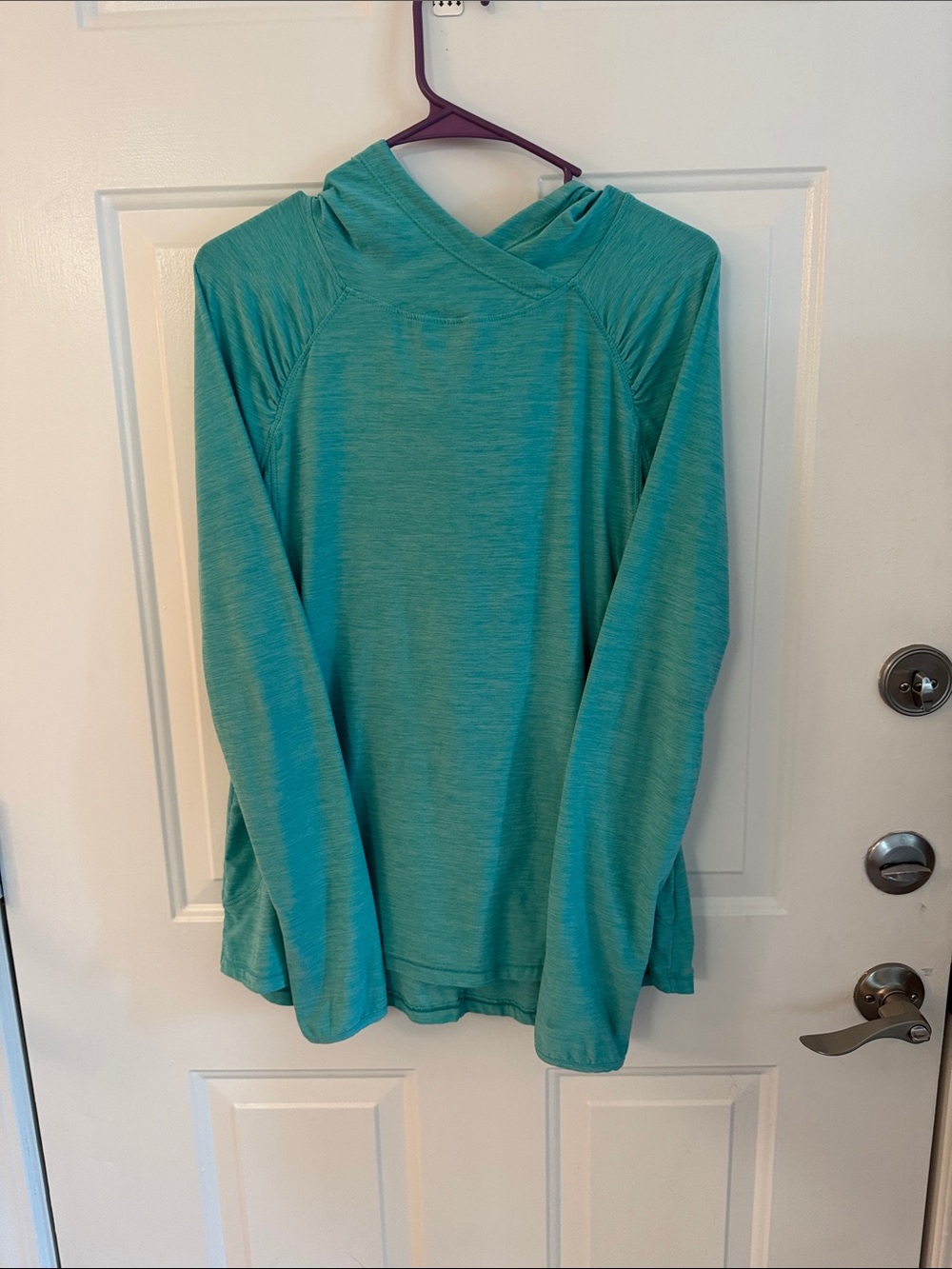 Lightweight Teal Hoodie Top - Women
